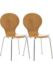 CLP Besucherstuhl 2er Set Holz eiche , Eichefarben , 43x86x45 cm , Arbeitszimmer, Besucherstühle