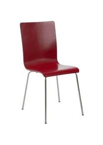 CLP Besucherstuhl Holz rot , Rot , 43x87x47 cm , Arbeitszimmer, Besucherstühle
