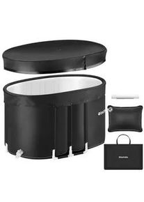 TecTake Eisbadewanne Espoo,inkl. Tragetasche und Wasserkissen,schwarz , Schwarz , Kunststoff , Oval , 105x66x70 cm , Badezimmer, Baden & Duschen, Badewannen