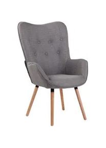 CLP Sessel Stoff grau , Grau , Textil , 69x108x73 cm , Wohnzimmer, Sessel, Polstersessel