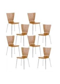 CLP Besucherstuhl 8er Set Holz eiche , Eichefarben , 43x84x50 cm , Arbeitszimmer, Besucherstühle
