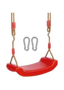 TecTake Schaukelsitz Swifty,Belastbarkeit 75 kg, inklusive Karabinerhaken,rot , Rot , Kunststoff , 42x120 cm , Ce , Outdoor Spielzeug