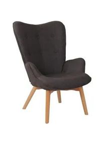 CLP Sessel Stoff dunkelgrau , Dunkelgrau , Textil , 71x100x77 cm , Wohnzimmer, Sessel, Ohrensessel