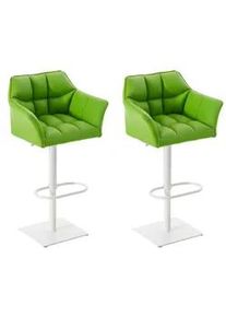 CLP Barhocker 2er Set Lederlook Grün , Textil , 64x88x45 cm , Esszimmer, Barmöbel, Barhocker