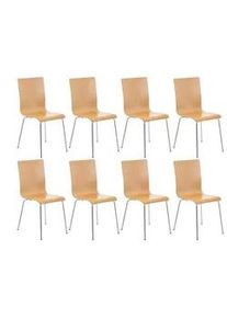 CLP Besucherstuhl 8er Set Holz natura , Eukalyptusholzfarben , 43x87x47 cm , Arbeitszimmer, Besucherstühle