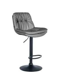 CLP Barhocker Lederlook grau , Grau , Textil , 46x92x54 cm , Esszimmer, Barmöbel, Barhocker