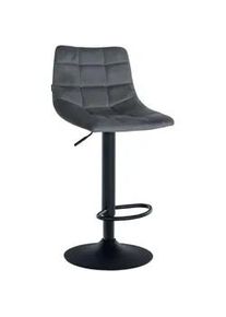 CLP Barhocker Samt dunkelgrau , Dunkelgrau , Textil , 43x87x46.5 cm , Esszimmer, Barmöbel, Barhocker