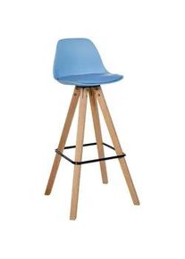 CLP Barhocker Lederlook blau , Blau , Textil , 38x99x44 cm , Esszimmer, Barmöbel, Barhocker