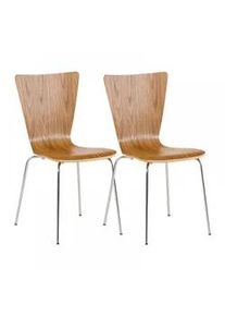 CLP Besucherstuhl 2er Set Holz eiche , Eichefarben , 43x84x50 cm , Arbeitszimmer, Besucherstühle