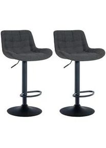 CLP Barhocker 2er Set Stoff schwarz , Schwarz , Textil , 48x81x54 cm , Esszimmer, Barmöbel, Barhocker