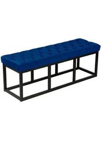 CLP Sitzbank 120/37 cm Samt blau , Blau , Textil , 120x42x37 cm , Esszimmer, Bänke, Sitzbänke