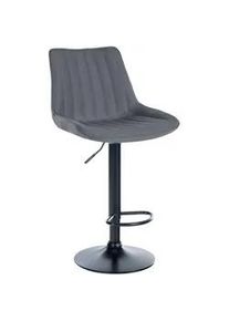 CLP Barhocker Stoff grau , Grau , Textil , 49.5x91x50 cm , Esszimmer, Barmöbel, Barhocker