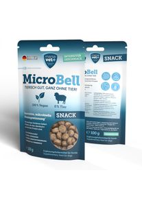 Marsavet MicroBell Snack – Veganske hundesnacks med mikrobielt protein – 100 g. Hypoallergeniske, kornfri godbidder til følsomme hunde – bæredygtig 