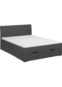 Rauch, Bett &raquo;Einzelbett Doppelbett Stauraum FLEXX Breiten 90/140/180 cm&laquo; Einzelbett Doppelbett Stauraum FLEXX Breiten 90/140/180 cm, graumetallic, 
