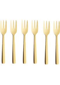 aida RAW , Besteck-Set »RAW«, (Set, 6 tlg.), Kuchengabeln, PVD-beschichtet , gold