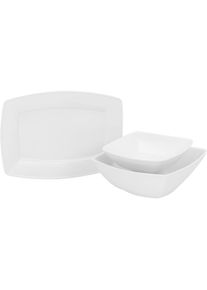 Creatable , Servier-Set »Victoria Weiss«, (Set, 3 tlg., 1 Servierplatte, 1 Mehrzweckschale, 1 Salatschale), Qualitätsporzellan, Klassisch weiß,...