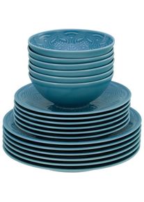 Creatable , Teller-Set »Orient Mandala«, (Set, 18 tlg.), Speiseteller, Dessertteller und Schalen im Set , blau