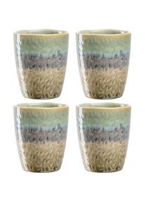 Leonardo , Becher »MATERA«, (Set, 4 tlg.), 300 ml, 4-teilig , grün/anthrazit/beige