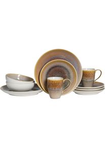 Creatable , Kombiservice »Caldera«, (Set, 8 tlg.), irisierende Glasur , Sand