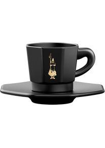Bialetti , Espressotasse, (Set, 8 tlg.), 4 Tassen, 4 Untertassen , schwarz