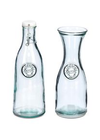 zeller Present , Karaffe, (Set, 2 tlg.), Recycled Glas , transparent