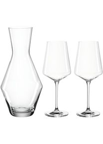 Leonardo , Gläser-Set »PUCCINI«, (Set, 3 tlg., 1 Karaffe, 2 Weingläser), (1 Karaffe, 2 Weingläser), 3-teilig , klar