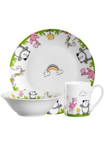 Leonardo , Kindergeschirr-Set »BAMBINI«, (Set, 3 tlg.), Einhorn/Panda/Flamingo , mehrfarbig