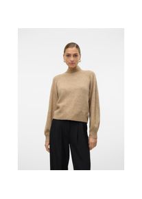 Véro Moda Vero Moda , Strickpullover »VMLEAF LS HIGH NECK PULLOVER ENT« , Silver Mink Detail:W. MELANGE , M , M , Pullover von Vero Moda