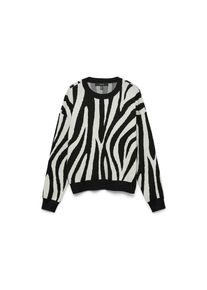 Véro Moda Vero Moda , Strickpullover »VMSILJEANIMAL LS O-NCK PULLOVER GA NOOS« , Birch Pattern:W. BLACK ZEBRA PATTERN , XS , XS , Pullover von Vero Moda