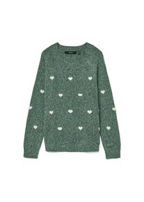 Véro Moda Vero Moda , Rundhalspullover »VMDOFFY INTARSIA LS O-NCK PULLOV GA NOOS«, mit Herz-Strickmuster , Laurel Wreath Detail:W. WHITE HEARTS , S , S ,...