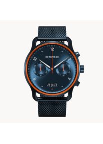 deTomaso Men's Watch - Dark Blue - Chronograph, Case made of Surgical Steel, Sapphire-Hardened Mineral Glass, Mesh Strap, 42mm Diameter, Japanese Quartz