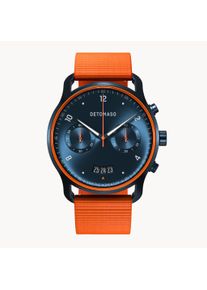 deTomaso Men's Watch - Dark Blue - Chronograph, Case made of Surgical Steel, Sapphire-Hardened Mineral Glass, Ocean Plastic Strap, 42mm Diameter, Japanese