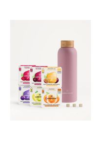 waterdrop Starter Set Microdrink Steel , Pink , Metall, Naturmaterialien , 0,6 l , Vakuum, 100% dicht, hält warm, hält kalt, leicht zu reinigen ,