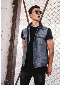 Urban Classics - Denim Lightblue - Chaleco - azul - S - 100% algodón,Mezclilla