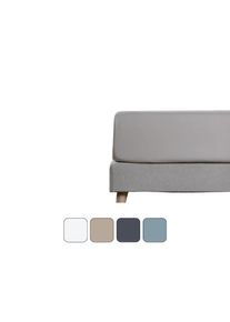 EMMA Premium Perkal Spannbettlaken 200x200 Beige