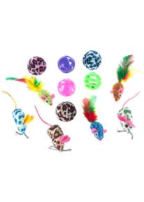 12 jouets avec balles et souris