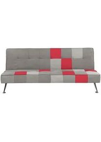 Beliani 3-Sitzer-Schlafsofa Samtstoff Grau Olsker , Hellgrau , Textil , 178x78x92 cm , Wohnzimmer, Sofas & Couches, Schlafsofas