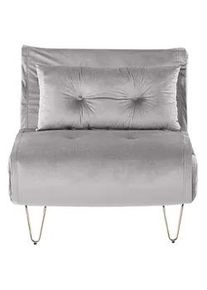 Beliani Schlafsofa Samtstoff Grau Vestfold , Hellgrau , Textil , 85x81x78 cm , Wohnzimmer, Sofas & Couches, Schlafsofas