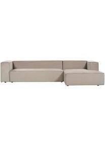 Beliani 3-Sitzer-Ecksofa Samtstoff taupe rechtsseitig Vernon , Taupe , Textil , 330x178 cm , Wohnzimmer, Sofas & Couches, Wohnlandschaften, Ecksofas