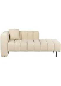 Beliani Chaiselongue Samtstoff beige linksseitig Lannils , Beige, Schwarz , Textil , 156x67x76 cm , Wohnzimmer, Sofas & Couches, Sofas, Recamieren