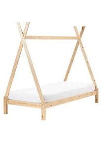 Beliani Kinderbett 90x200 cm Heller Holzfarbton Devay , Hellbraun , 90x200 cm , Kinder- & Jugendzimmer, Kindermöbel, Kinderbetten, Hausbetten
