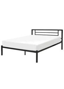 Beliani Metallbett 140/200cm Schwarz Cusset , Metall , 140x200 cm , Schlafzimmer, Betten, Metallbetten