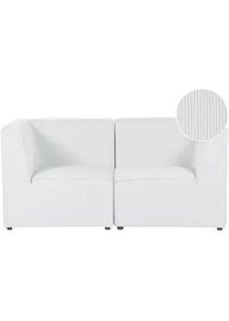 Beliani 2-Sitzer-Sofa Cord cremeweiß Lemvig , Weiß , Textil , 166x78x83 cm , Wohnzimmer, Sofas & Couches, Sofas, 2-Sitzer Sofas