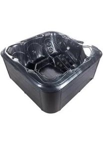 Beliani Whirlpool 6-Sitzer Grau Tularosa , Grau, Schwarz, Silberfarben , Kunststoff , 210x90x210 cm , Freizeit, Pools und Wasserspaß, Whirlpools