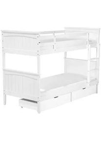 Beliani Hochbett 90/200cm Weiß Albon , Holz , 90x200 cm , Kinder- & Jugendzimmer, Kindermöbel, Kinderbetten, Hochbetten