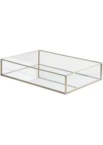 Beliani Tablett Spiegeleffekt Silber Grenoble , Silberfarben , Glas , 6 cm , Dekoration, Dekoartikel, Dekoteller & -tabletts