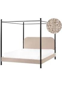 Beliani Himmelbett 160x200 cm Beige Dannemois , Textil , 160x200 cm , Schlafzimmer, Betten
