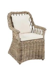 Beliani Gartensessel Beige Maros Ii , Beige, Naturfarben , Naturmaterialen , 53x90x70 cm , Gartenmöbel, Gartenstühle, Gartenstühle