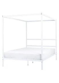 Beliani Himmelbett 140/200cm Weiß Lestards , Metall , 140x200 cm , Schlafzimmer, Betten