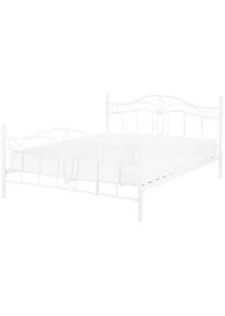 Beliani Metallbett 140/200cm Weiß Antlia , Metall , 140x200 cm , Schlafzimmer, Betten, Metallbetten
